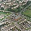 East Kilbride, Westwood, oblique aerial view, taken from the SSW, centred on Our Lady of Lourdes Roman Catholic Church.