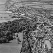 General aerial view of Newmilns railway viaduct and factories, centred on the site of Greenhead Mills, taken from the E.