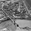 Aerial view of Galston road bridge and Church Lane Lace Mill, including Barr Castle, taken from NE.