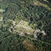 Oblique aerial view centred on the walled garden, taken from the NW.