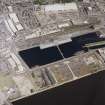 Oblique aerial view centred on the dock, taken from the S.