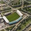Dundee, Tannadice Street, Dens Park, oblique aerial view, taken from the NE, centred on Dens Park football ground (under development).