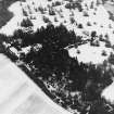 Abercairny House, oblique aerial view, taken from the NW, centred on the East walled garden.