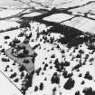 Abercairny House, oblique aerial view, taken from the SE, centred on the ponds.