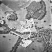 General aerial view showing castle and grounds.