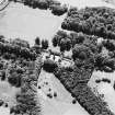 Oblique aerial view of Kinross House stables, taken from the N.