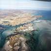 General oblique aerial view over the causeway and Creagorry, looking towards The Minch, taken from the NW.