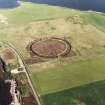 Aerial view of Orkney, Ring of Brodgar, henge and stone circle, taken from the N.   Also visible are   cairns and the 'Comet Stone'.