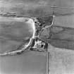 Oblique aerial view of Sanday, Stove Farmhouse, old steading, new steading and workmen's cottages, taken from the E