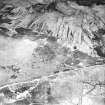 Cnoc Achadh na h-Uaighe, Achnahuie, oblique aerial view, taken from the SW, showing small cairns and an area with a hut-circle, small cairns, lynchets and a possible hut in the centre of the photograph.