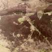 Allt Bad a' Chrasgaidh, oblique aerial view, taken from the SW, showing a township and an area with hut-circles and field-system.