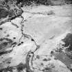 Morvich Burn, oblique aerial view, taken from the NE, centred on a town-ship. A hut-circle and field-system are visible in the bottom right-hand corner of the photograph, and sheepfolds are shown in top left-hand corner.