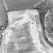 Gilchrist, oblique aerial view, taken from the NE, centred on the cropmarks of a possible enclosure and a round house.