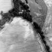 Allangrange, oblique aerial view, taken from the SW, centred on the cropmarks of a possible settlement. Allangrange House is visible in the top cnetre of the photograph.