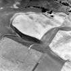 Raebreck, oblique aerial view, taken from the NW, centred on the cropmarks of a palisaded enclosure and two possible souterrains.The remains of a township are visible in the top right-hand corner of the photograph.