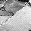 Oblique aerial view centred on the cropmarks of the possible barrow and pits, taken from the NE.