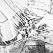 Ballochduie, oblique aerial view, taken from the WSW, showing a farmstead in the centre of the photograph.