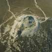 Oblique aerial view centred on the remains of the fort, taken from the SSE.