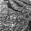 Aberdeen City Centre, oblique aerial view, taken from the NW, centred on St Nicholas' Church, Union Street.