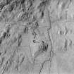 Oblique aerial view of Feadan centred on the remains of a farmstead, taken from the SE.