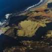 Oblique aerial view centred on the remains of the fort, taken from the SW.