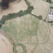 Dalginross, oblique aerial view, taken from the SSW, centred on the cropmarks of the Roman Fort.