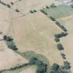 Strageath, oblique aerial view, taken from the E, centred on cropmarks of the Roman Fort and Annexe.