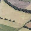 Lagg, oblique aerial view, taken from the WSW, centred on a complex of cropmarks which include a barrow, square barrow and pits.