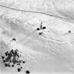 Milquhanzie Hill, oblique aerial view, taken from the NNW, centred on the snow-covered fort.