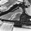 South Mains, Innerpeffray, oblique aerial view, taken from the NE, centred on cropmarks including those of pits.