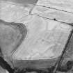 Oblique aerial view centred on the cropmarks of the Roman Temporary Camp, rig and palaeochanels, taken from the SW.