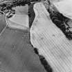 Oblique aerial view of Inverdunning House centred on the cropmarks of an enclosure with country house, walled garden and farmhouse adjacent, taken from the E.
