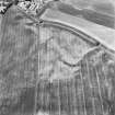Forteviot, oblique aerial view, taken from the SE, centred on the cropmarks of pits.
