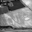 Ruthvenfield House, Huntingtower, oblique aerial view, taken from the SE, showing the cropmarks of the formal garden. Ruthvenfield House is visible in the upper left-hand corner of the photograph.