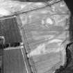 Ruthvenfield House, Huntingtower, oblique aerial view, taken from the SW, showing the cropmarks of the formal garden. In addition parallel linear cropmarks are visible in the top half of the photograph.