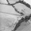 Oblique aerial view centred on the cropmarks of the possible four poster and pits, taken from the SSW.