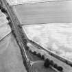 Oblique aerial view centred on the cropmarks of the palisaded enclosure, souterrain and pit-alignments, taken from the S.