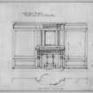 Photographic copy of plan and elevation showing alternative design for fireplace wall.