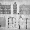 Glasgow, Charles Street, Royal Bank of Scotland.
Plan of ground, first, second and roof floors.
Titled: 'Royal Bank of Scotland, Bridgeton No.1' 'Edinburgh, Charlotte Street'.