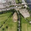 Oblique aerial view centred on the excavations of the Cromwellian fort, taken from the SSW.