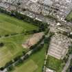 Oblique aerial view centred on the excavations of the Cromwellian fort, taken from the SSE.