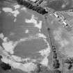 Ballathie, oblique aerial view, taken from the SE, centred on the cropmarks of a number of pits.