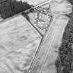 Oblique aerial view centred on the cropmarks of the square barrows, possible burials, barrows and possible pit-enclosures, taken from the NW.