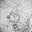 Oblique aerial view of Bandon Tower centred on the remains of the tower-house, taken from the SW.