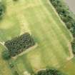 Oblique aerial view of Mugdrum centred on a cropmark complex, taken from the ESE.
