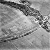 Pitroddie, oblique aerial view, taken from the SE, centred on cropmarks including an unenclosed settlement, souterrains and ring-ditches.