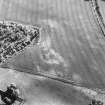 Dairsie Mill, oblique aerial view, taken from the E, centred on cropmarks of a possible enclosure, with cropmarks of a ring-ditch and a possible unenclosed settlement to the right of the photograph.