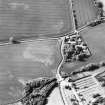 Easter Friarton Cottages, oblique aerial view, taken from the S, centred on cropmarks, and a possible long barrow.