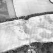 Priestfield, oblique aerial view, taken from the SE, centred on the cropmarks of an unenclosed settlement, ring-ditches, a palisaded settlement, a possible mortuary enclosure and cultivation remains. Anniston House is also visible in the bottom centre of the photograph.