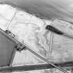 Oblique aerial view centred on the cropmarks of the Roman Temporary Camp and ring-ditches, taken from the NNW.